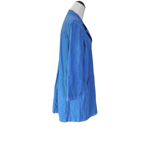 Eileen Fisher light weight blue cotton blend coat jacket size M - Picture 3 of 10
